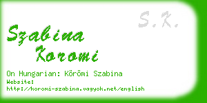 szabina koromi business card