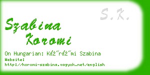 szabina koromi business card